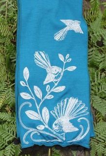 Jill Main Fantail Scarf - Azure Blue