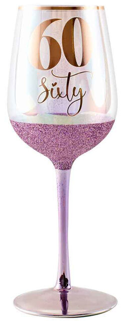 60th Glitterati Wine Glass